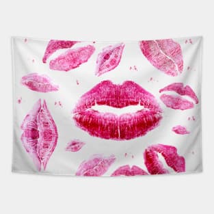 Kisses All Over (White) Tapestry