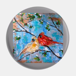 winter Cardinals Pin