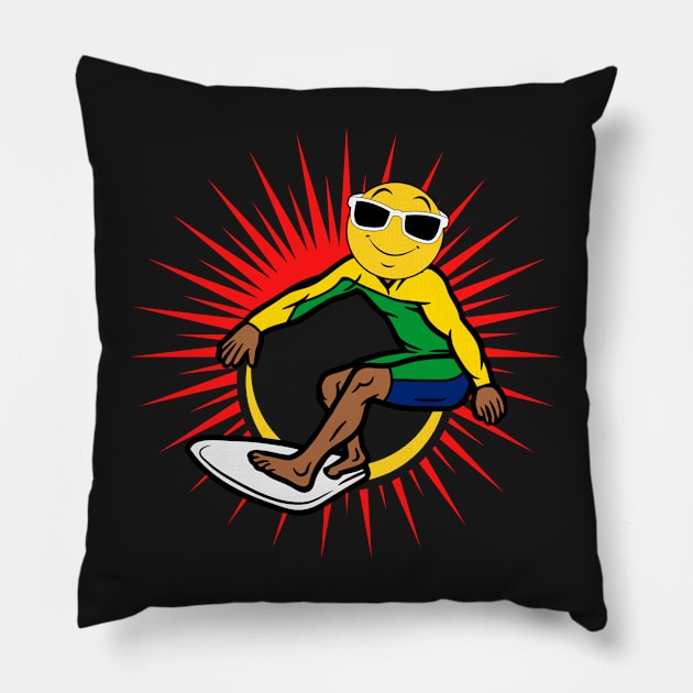 EMOJI SURFING - ONLY A SURFER KNOWS THE FEELING Pillow by SERENDIPITEE