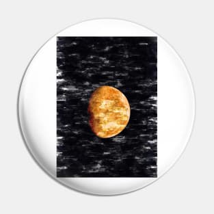Partial Orange Bright Moon Close Up At Night. For Moon Lovers. Pin