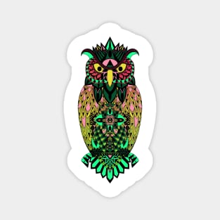 dr owl ecopop in mexican tribal totonac green safari art wallpaper Magnet