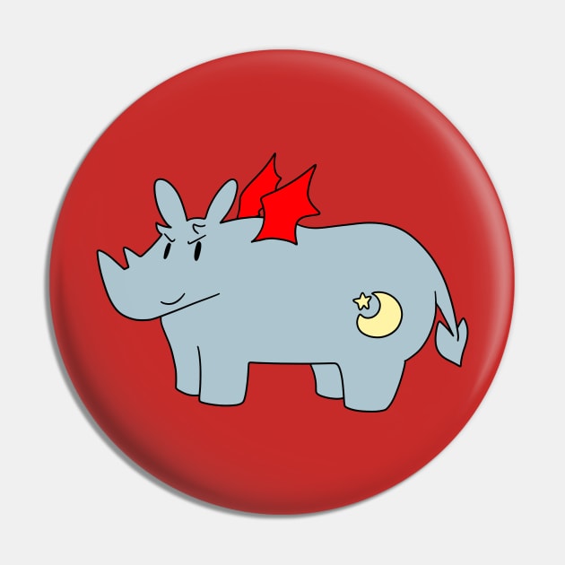 Red Devil Rhino Pin by saradaboru