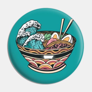 Bowl of Ramen with Great Wave Pin