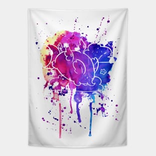 Angel Elephant Paint Spatter Tapestry