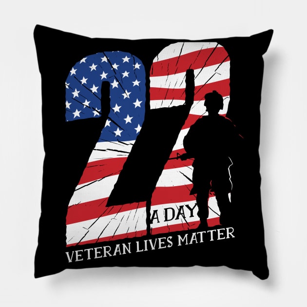 U.S. Navy Veteran 22 A Day Veterans Day Honoring all who served Gift Pillow by Designcompany