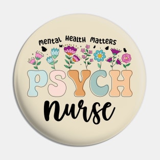 Funny Psychiatric Nurse RN Cute Psych Nurse Squad PMHNP Pin