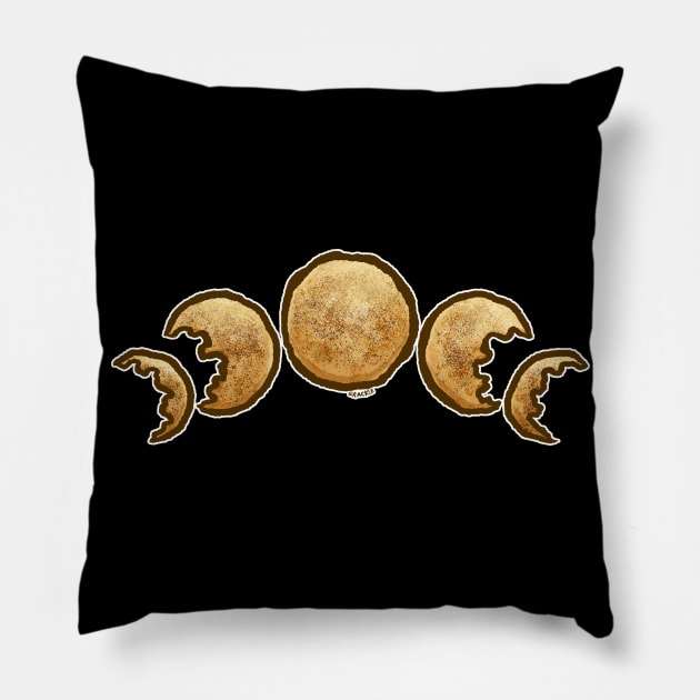 Phases of the Cookie (Snickerdoodle) Pillow by Jan Grackle