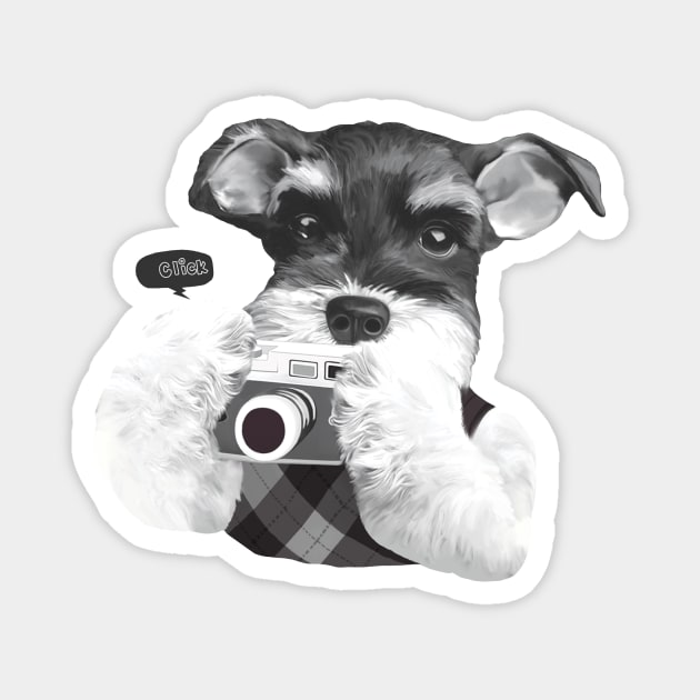 Schnauzer with Camera Magnet by zkozkohi