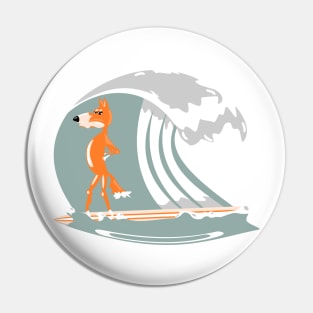 Fox Surfing Pin