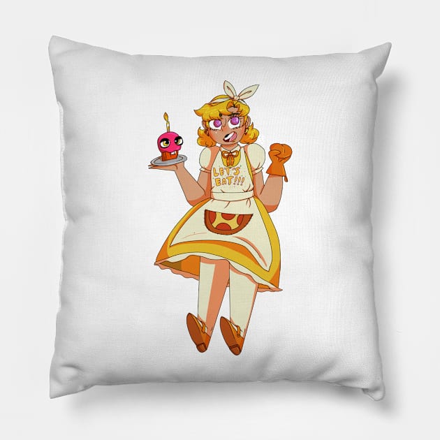Chica The Chica Gijinka Transparent Pillow by spaceagebarbie