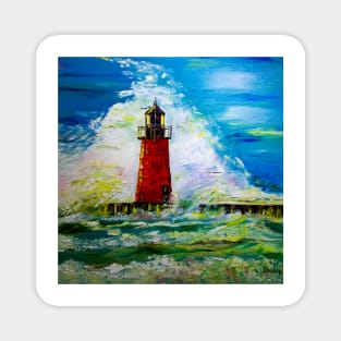 Red lighthouse Magnet