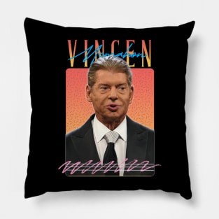 Vincen Mcmahon Retro Aesthetics Fan Art Pillow