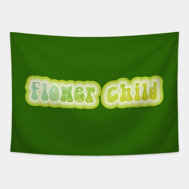 FLOWER CHILD. Retro 60s 70s aesthetic slang Tapestry by F-for-Fab