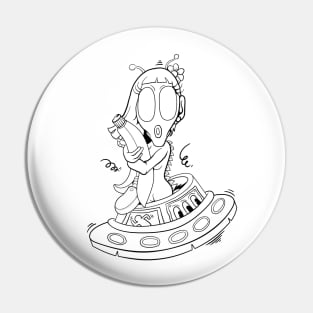 Dope Life is art alien in spaceship floating illustration Pin