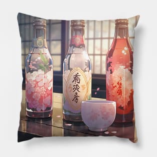 Japanese Sake - Anime Wallpaper Pillow