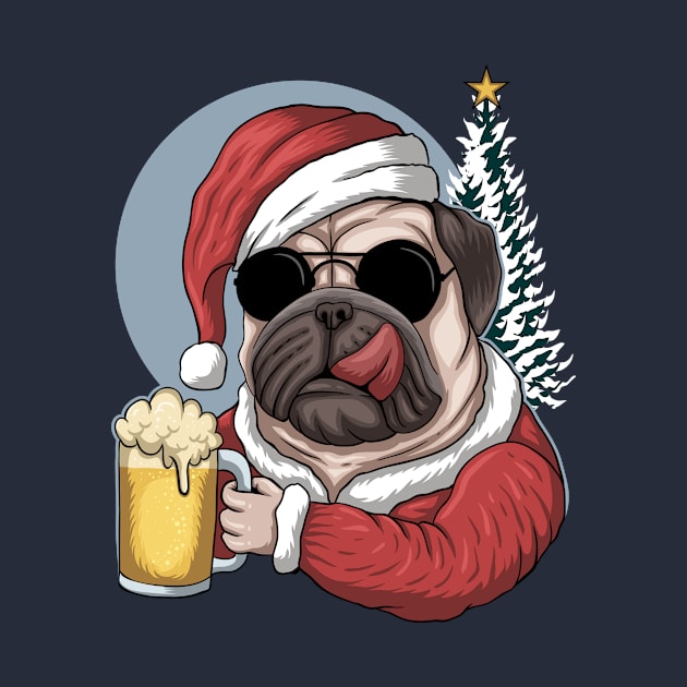 Christmas Pug Dog by be yourself. design