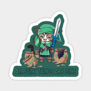 Cute bengal cat adventurer All shiny things are mine Magnet