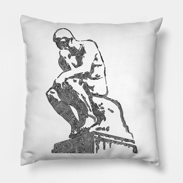 The Swirly Thinker Pillow by Slightly Unhinged