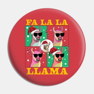 Fa La La Llama - Funny Christmas Falala Llama with Santa Hat Pin