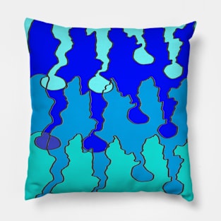 blue drip spray art Pillow