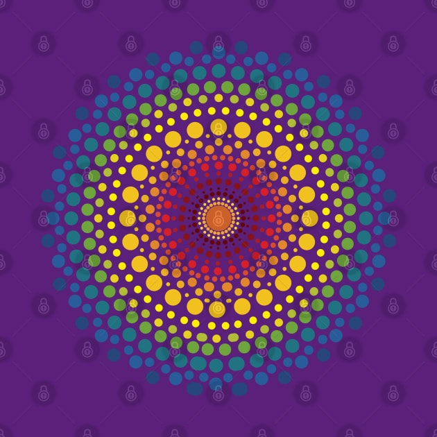 Rainbow Mandala Dotted by Hixon House