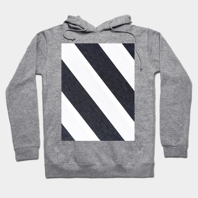 black sweatshirt with white stripes