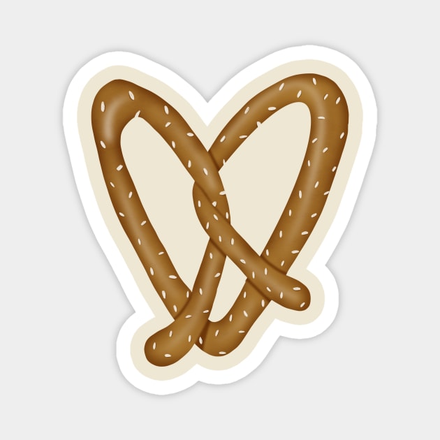 Pretzel Heart Magnet by Maddyslittlesketchbook