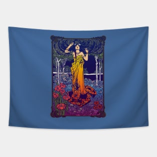 Art Nouveau Lady (orange/pink) Tapestry