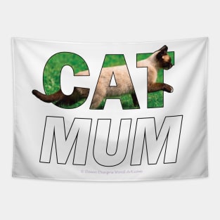 cat mum - siamese oil painting word art Tapestry