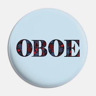 Oboe Heart Text Pin