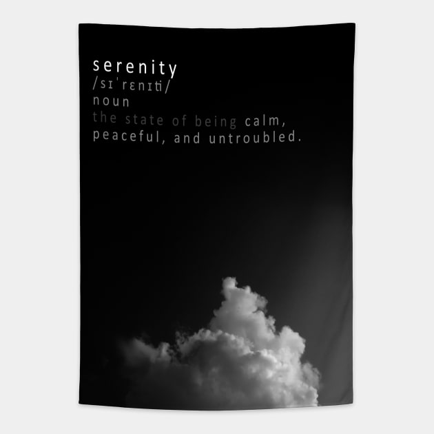 Serenity meaning BW Tapestry by RoscoAdrian