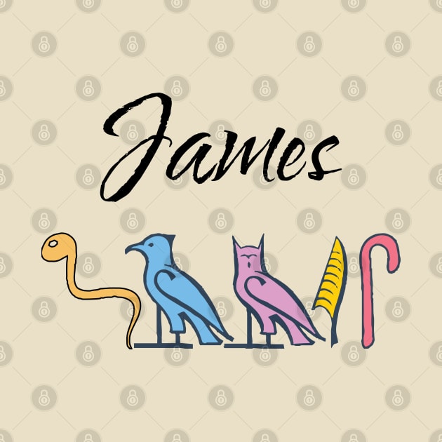 JAMES-American names in hieroglyphic letters-James, name in a Pharaonic Khartouch-Hieroglyphic pharaonic names by egygraphics