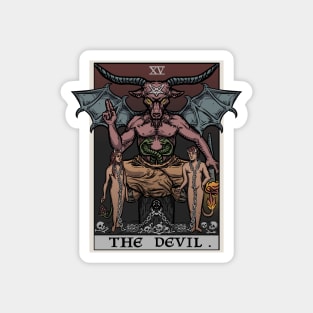 The Devil Tarot Card Baphomet Halloween Gothic Satanic Witch As Above So Below Magnet