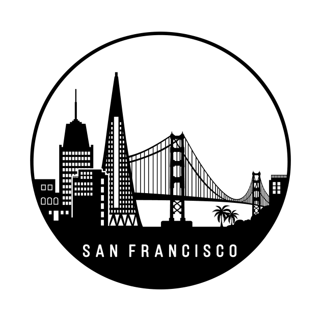 San Francisco California Skyline by ThyShirtProject - Affiliate