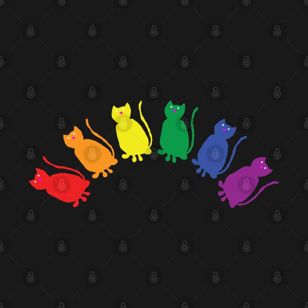 Abstract Pride Cats Rainbow by ellenhenryart