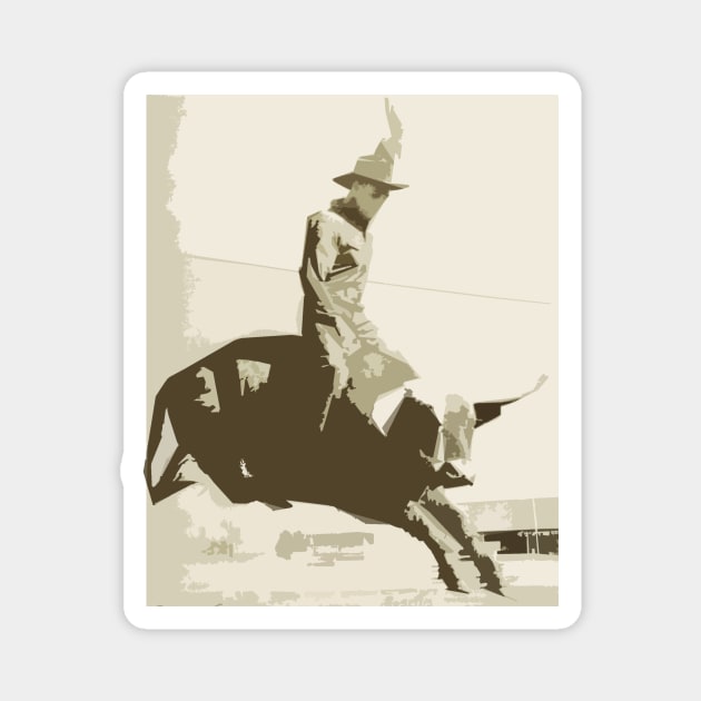 Rodeo Bull riding Magnet by ArianJacobs