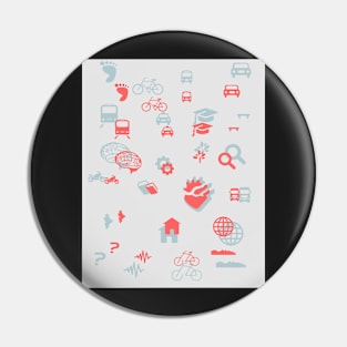 Urban mobility icons illustration Pin