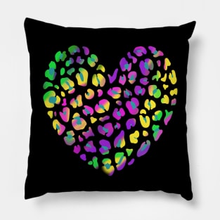 Fancy Heart, Valentine T-Shirt, Love T-shirt, Cheetah T-shirt, Leopard T-shirt Pillow