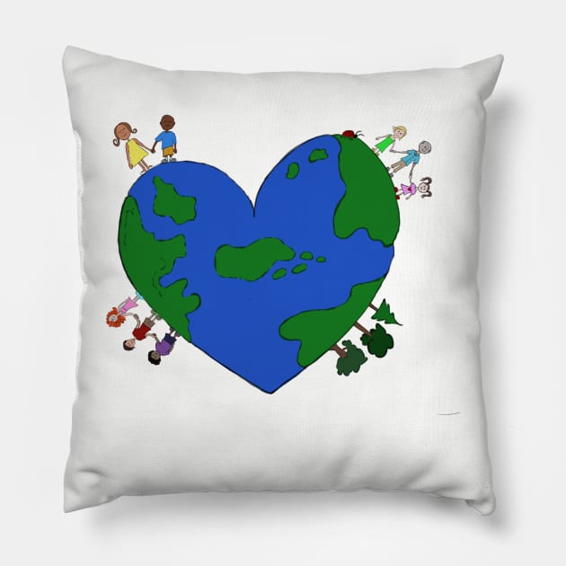 Love the world. Love each other. Pillow by bowserbunch