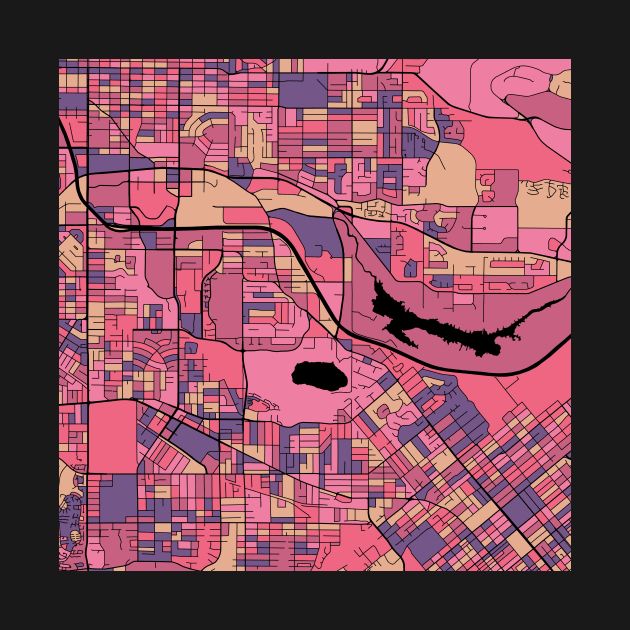 Burnaby Map Pattern in Purple & Pink by PatternMaps