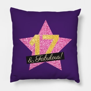 17th Birthday Gifts Women Fabulous - Pink Gold Pillow