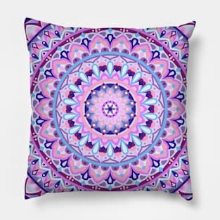 Color Wheel - Purple Base Mandala Pillow