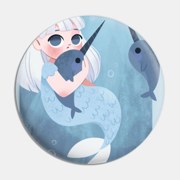 Narwhal Mermaid Pin by Lobomaravilha