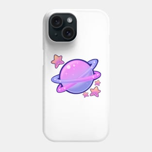 Pink and Purple Planets and Stars Phone Case