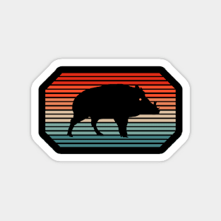 Retro wild boar motif grandpa animals wild boar Magnet