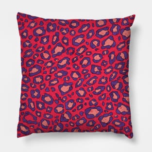 Pink and purple leopard spots pattern Pillow