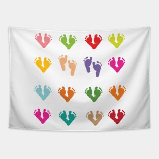 Baby footprint kids Tapestry