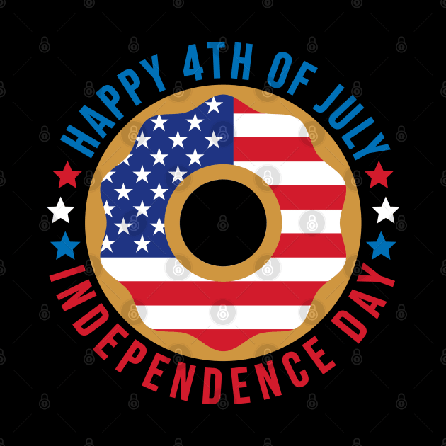 American Flag Donut / Happy Fourth of July / Independence Day by DragonTees