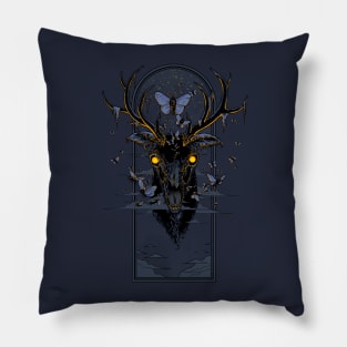 Moth Eaten Deer Head Pillow