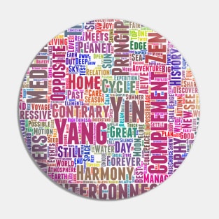 Yin Yan Interconnect Pattern Text Word Cloud Pin